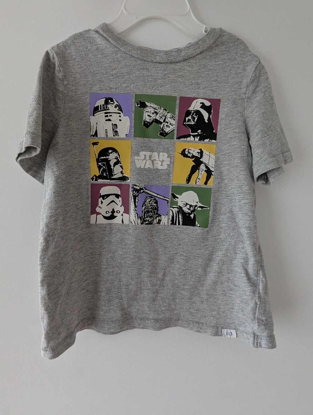 Star Wars Kids Gray Graphic Gap Tee - Character Grid Design, Darth Vader